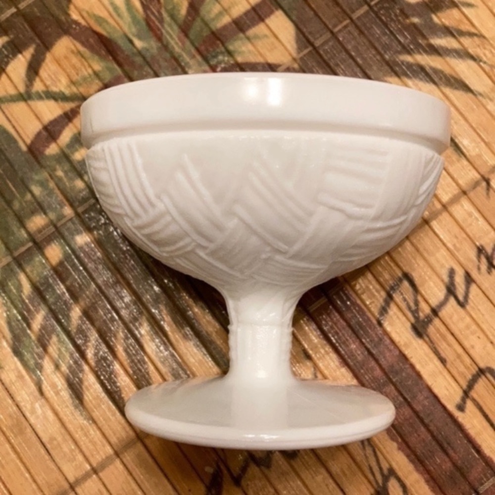 Vintage Milk Glass Dessert Goblet